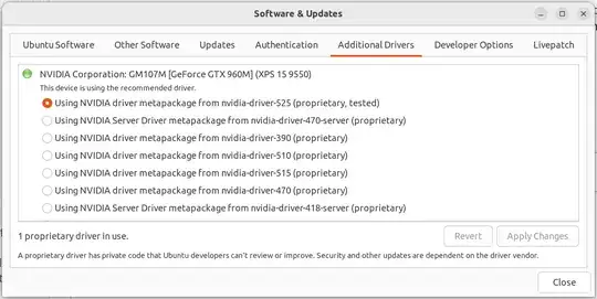 Additional Drivers in Ubuntu 22.04