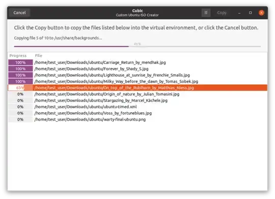 The Cubic Terminal Copy Files Page