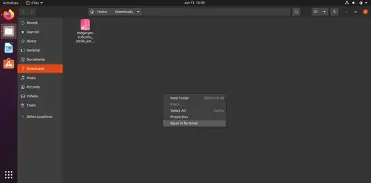 Screenshot of righ-click options in Nautilus