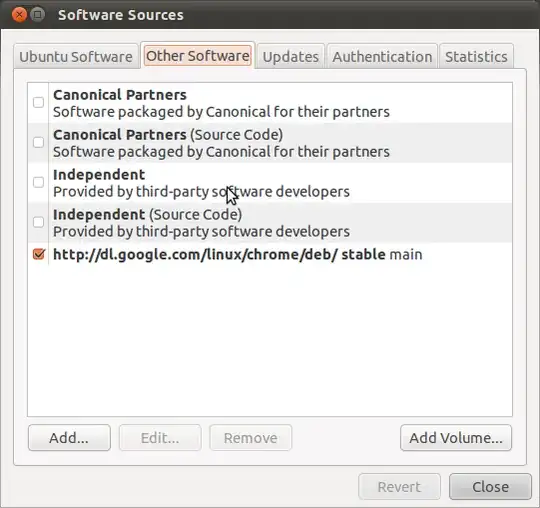 Software Sources config window