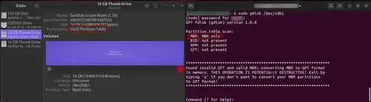 Here's what the Disks app and gdisk looks like