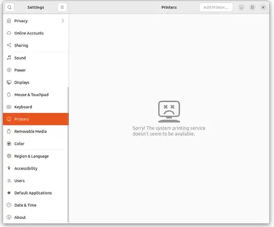 System Settings Printers