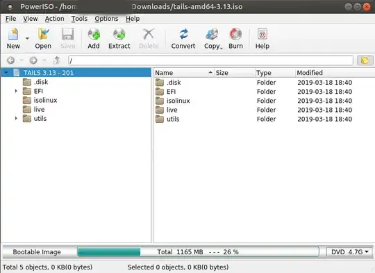 screenshot of PowerISO for Linux