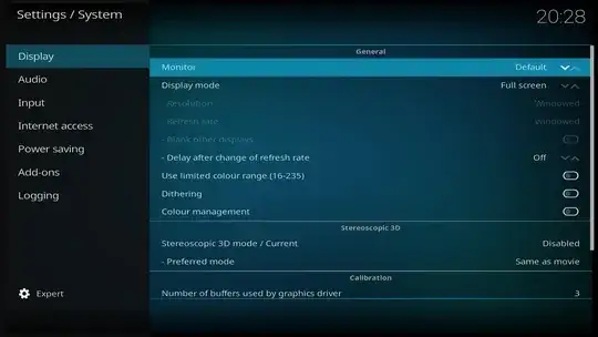 Kodi running in full screen properly