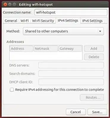 Wifi IPv4 shared to other computer