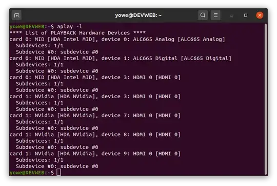Playback hardware Devices