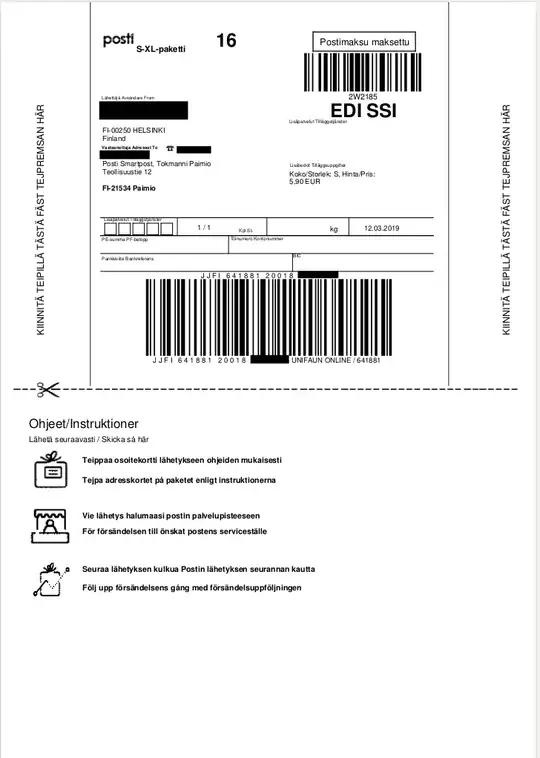 Shipping label A4 pdf