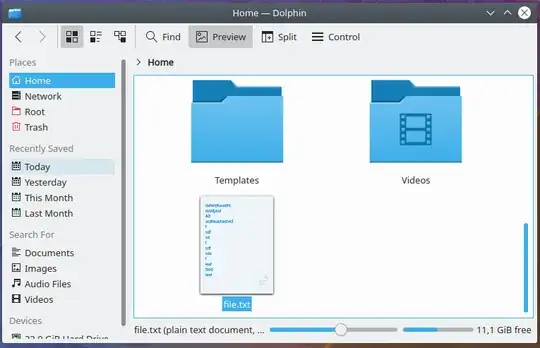 text preview in Dolphin