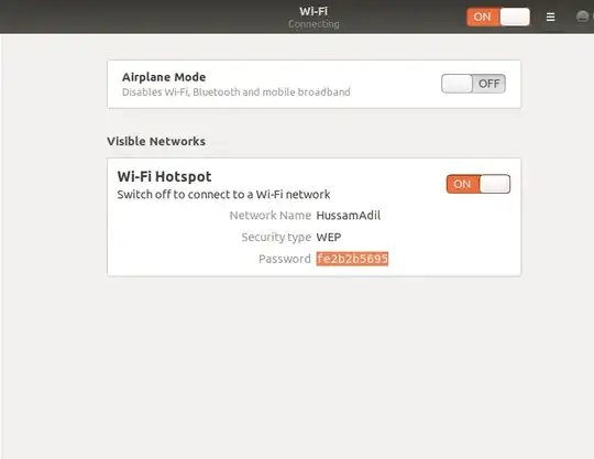 the hotspot settings on my machine