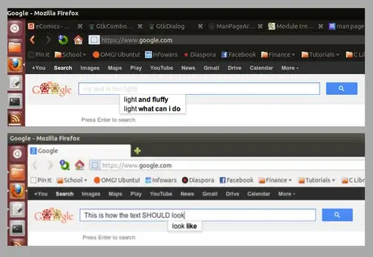 Text in Google's search box