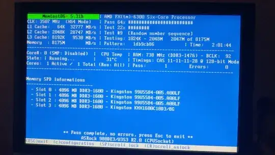 memtest OK, 4 rams detected