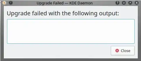 Upgrade failed with the following output: