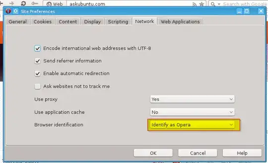 Site preferences: "Network" tab