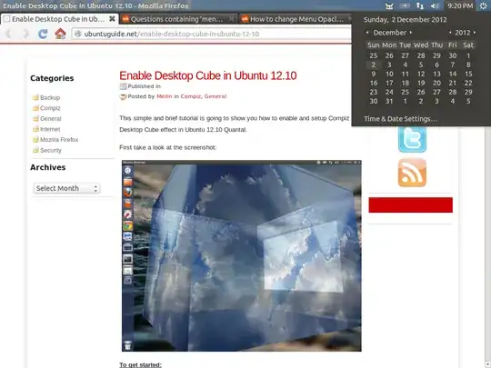 Transparent App Bar. Solid Menu's.