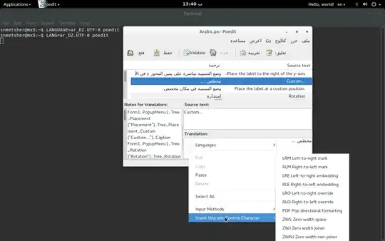 poedit, bidi control characters menu