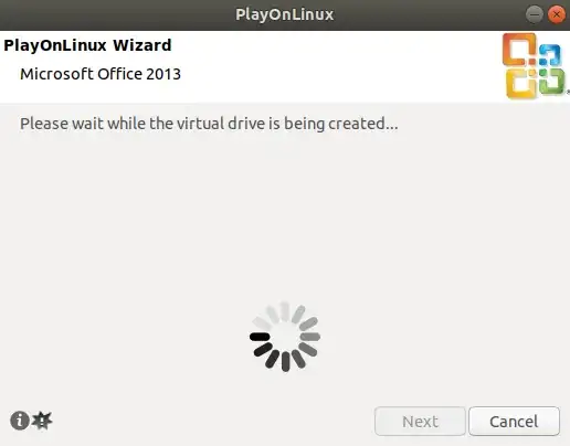 Please wait while the virtual drive is being created