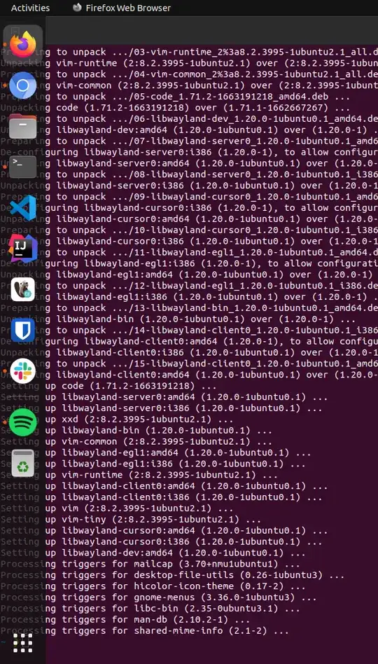 Gnome Terminal beneath dock