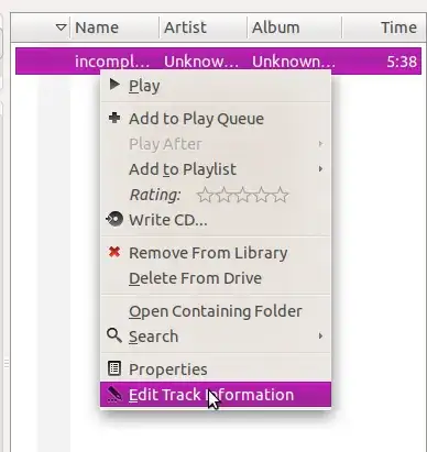 Edit Track Information