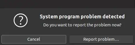 System program problem detected