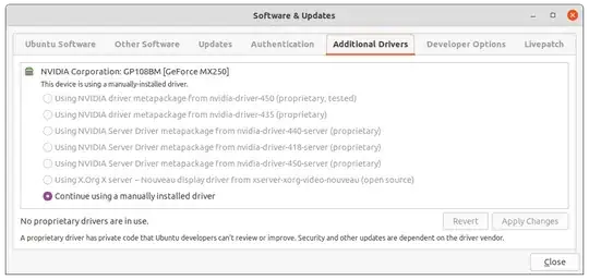 Screenshot of "Additional Drivers" dialog box