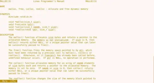 current man page output