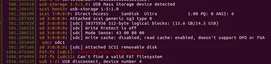 excerpt of dmesg output