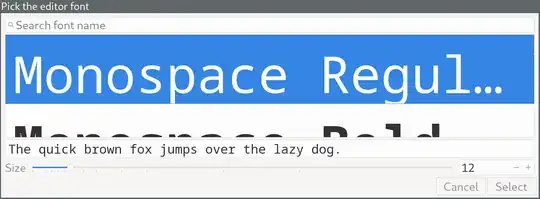 Screenshot of font picker