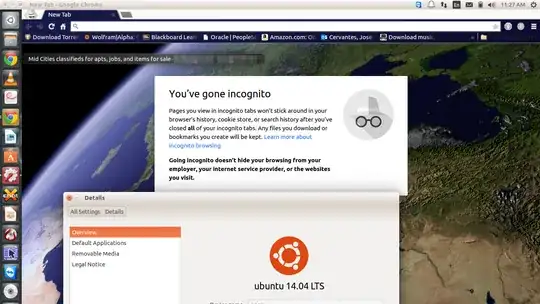 If i start chrome through the original icon that I lock to my launcher after purging and reinstalling a freshly downloaded chrome it looks like the 2nd image does.