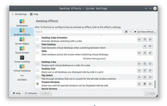 Present windows checked in Desktop Effects