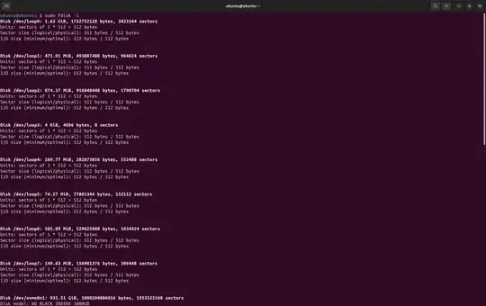 sudo fdisk -l (part 1)