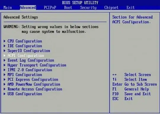 ACPI Configuration in BIOS