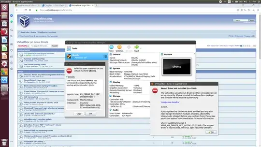 the error that I got
