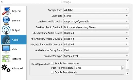 Screenshot of OBS configuration