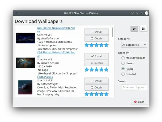 Wallpapers from the KDE Store
