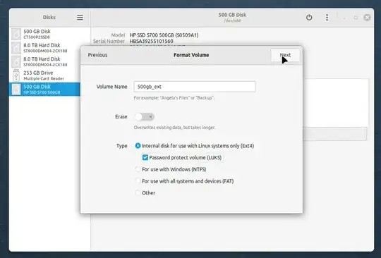 create an ext4 encrypted partition with gnome-disk-utility and LUKS