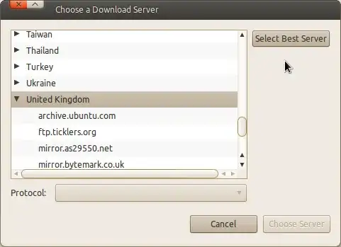 Choose server dialogue