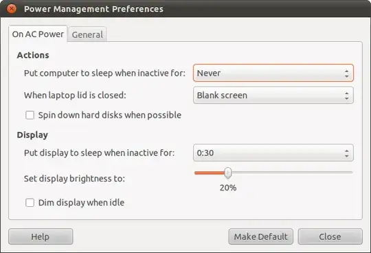 Power Management Preferences - On AC Power