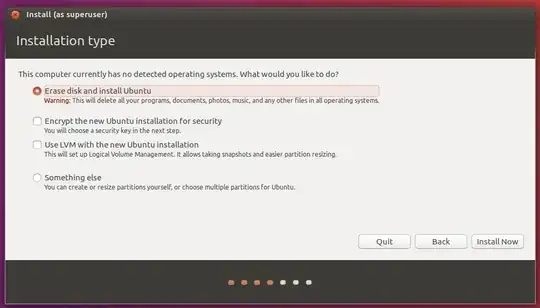 Screenshot of Ubuntu installation