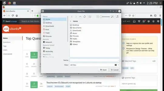 Firefox 64 with KDE file selection dialog