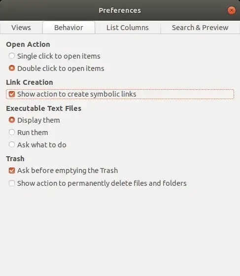 Nautilus Preferences