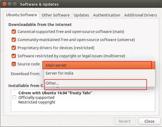 Ubuntu Softwares & Updates Window