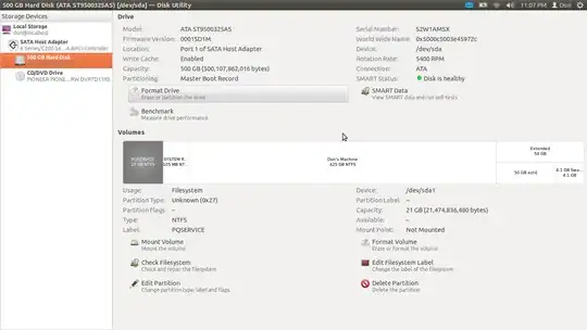 Second Screenshot of Disk Utility