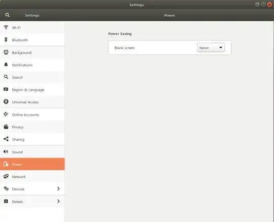 This is my captured image of Setting > Power menu