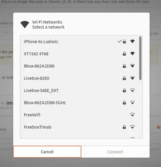 The dialog I want to open