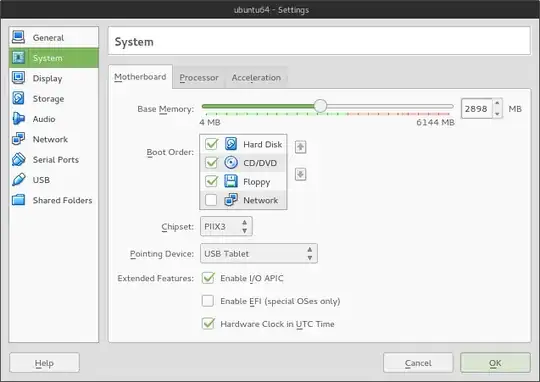 screenshot - look under 'System' for base memory