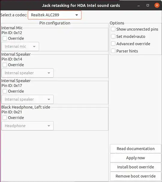 A screenshot of the settings I installed A screenshot of the settings I installed