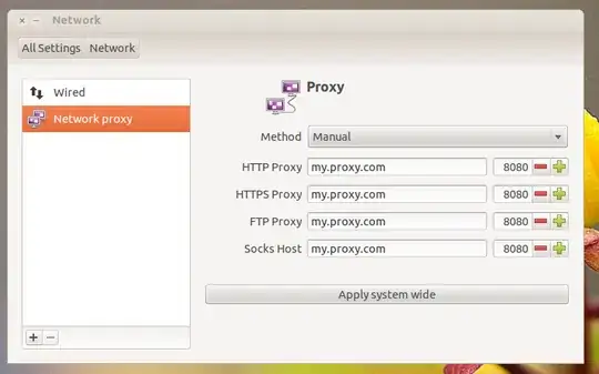 Screenshot of Network Proxy Configuration