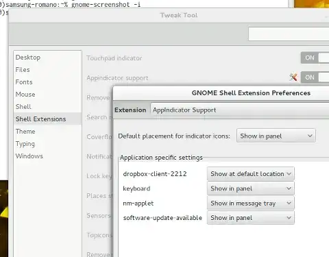 appindicator extension's settings