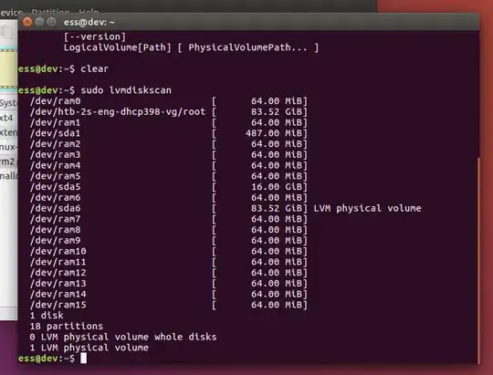Output of lvmdiskscan Output of lvmdiskscan