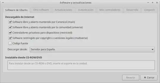 xubuntu synaptic config